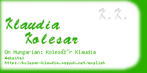 klaudia kolesar business card